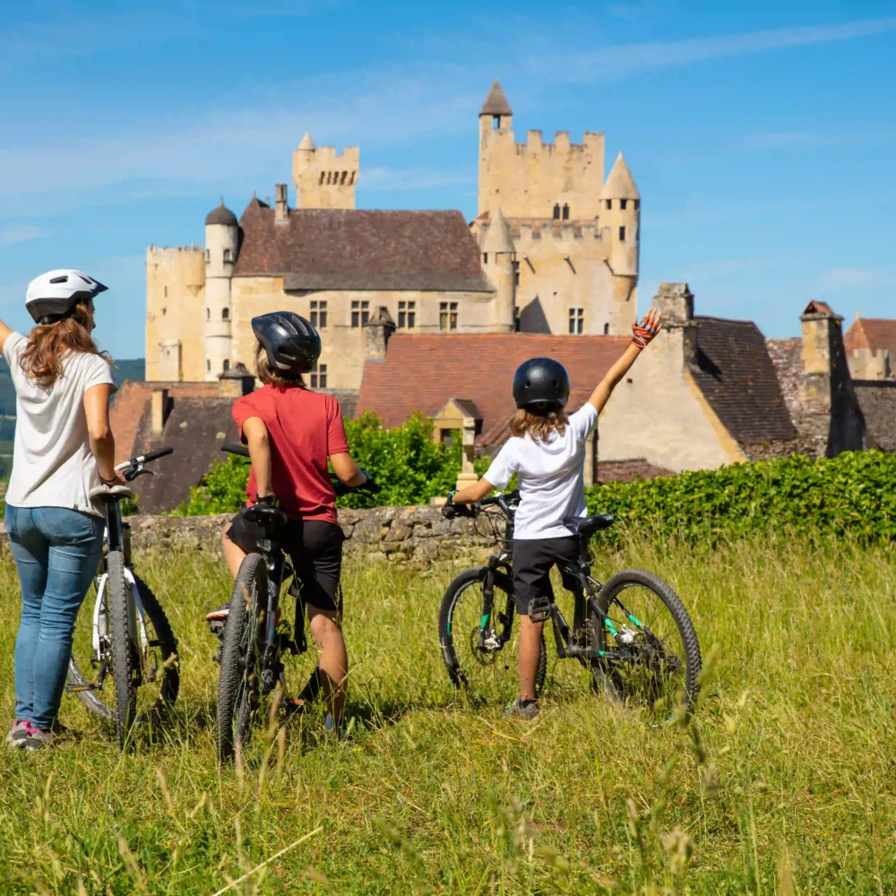 Mountainbiken bij Rocamadour in de Lot.